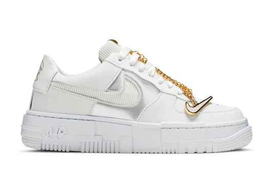 Nike Air Force 1 Pixel White Gold Chain