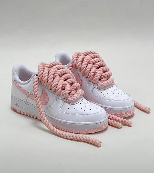 Nike air force sneakers  Rope chunky lace Dusty pink and white