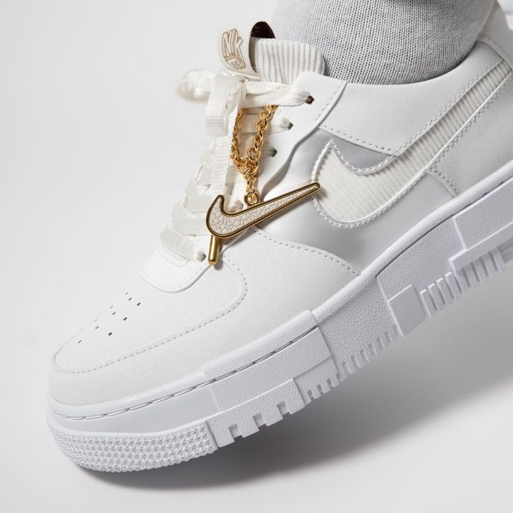 Nike Air Force 1 Pixel White Gold Chain